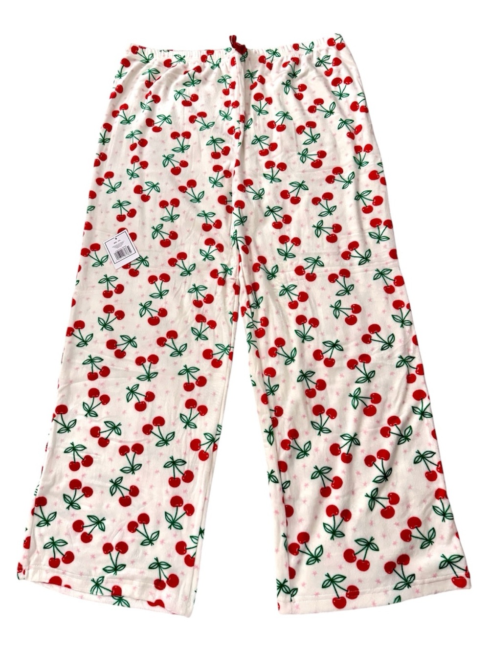 Women's Cherry Print Pajama Pants - Red & White